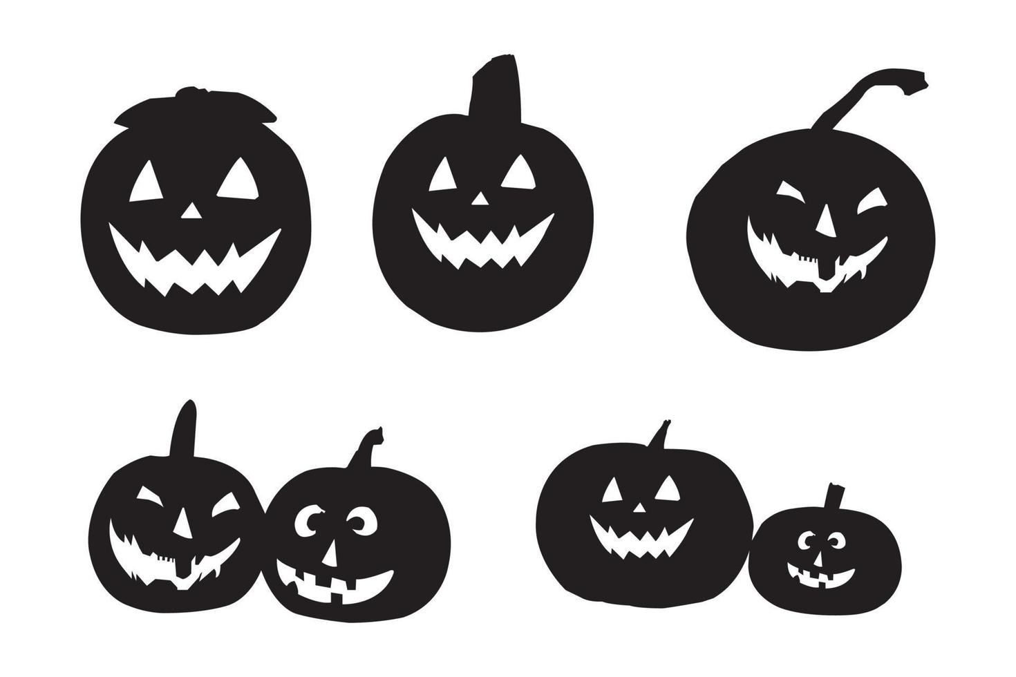 halloween pompoen silhouet vectorillustratie. vector