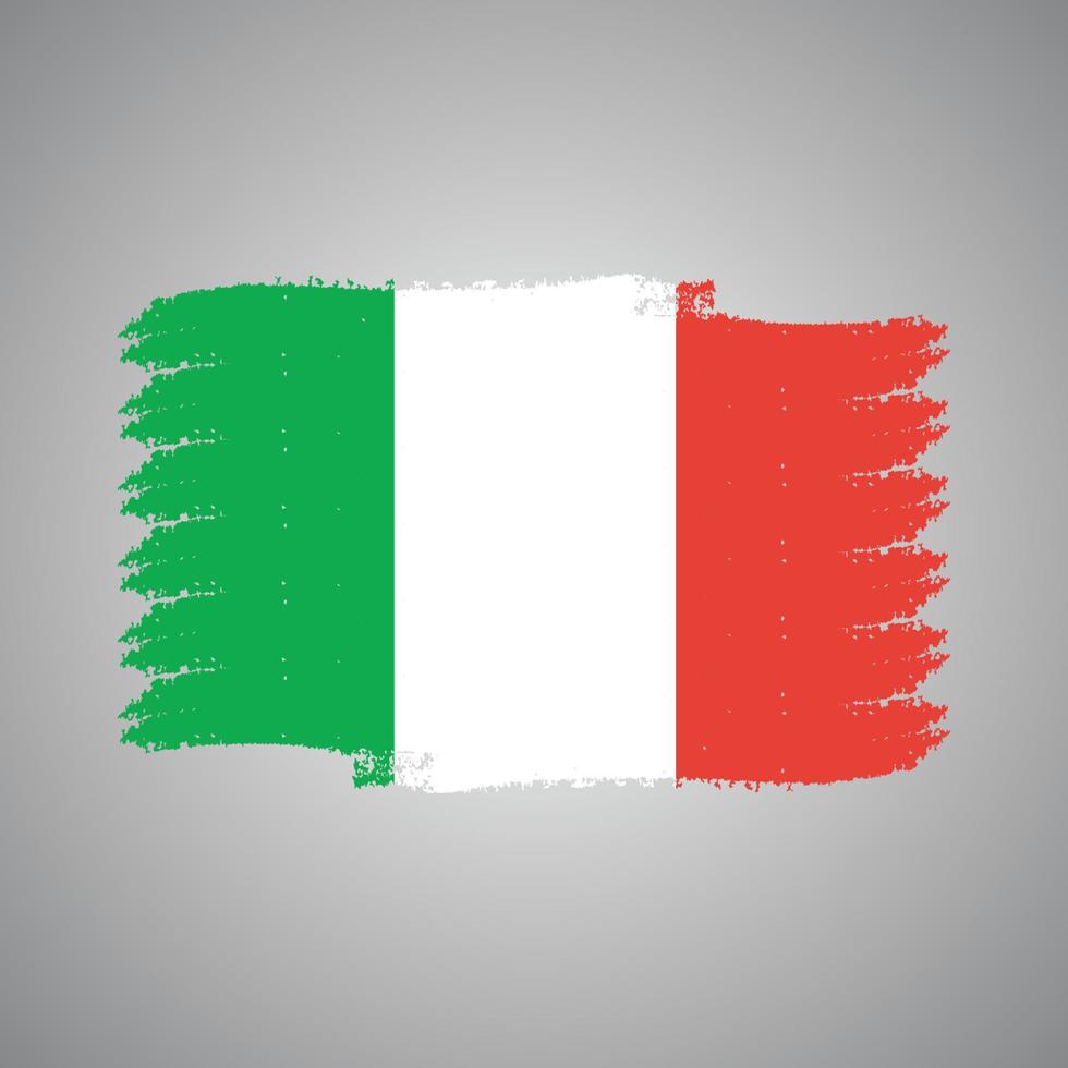 italië vlag vector met aquarel penseelstijl