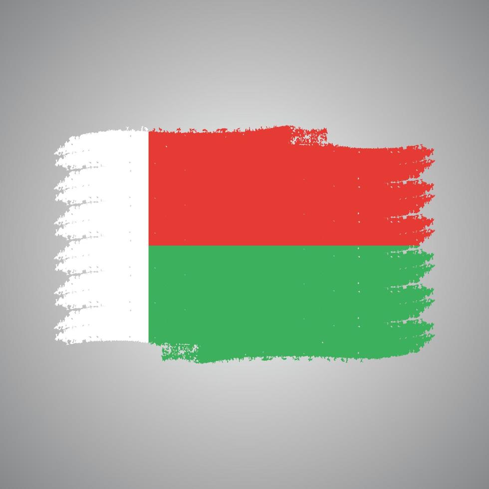 Madagaskar vlag vector met aquarel penseelstijl