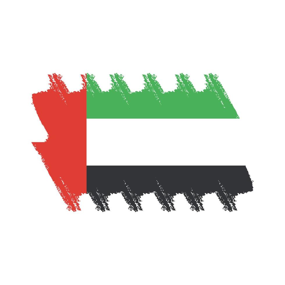 Arabische Emiraten vlag vector met aquarel penseelstijl