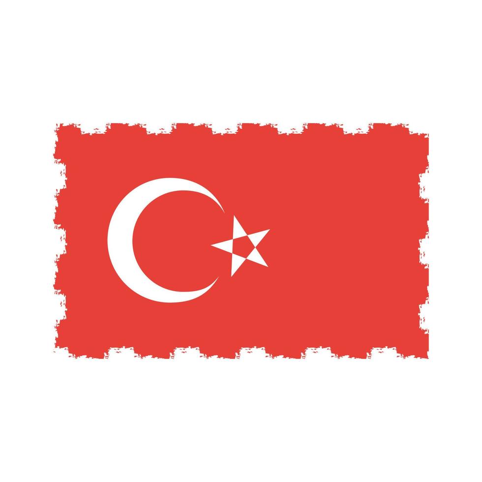 turkije vlag vector met aquarel penseelstijl