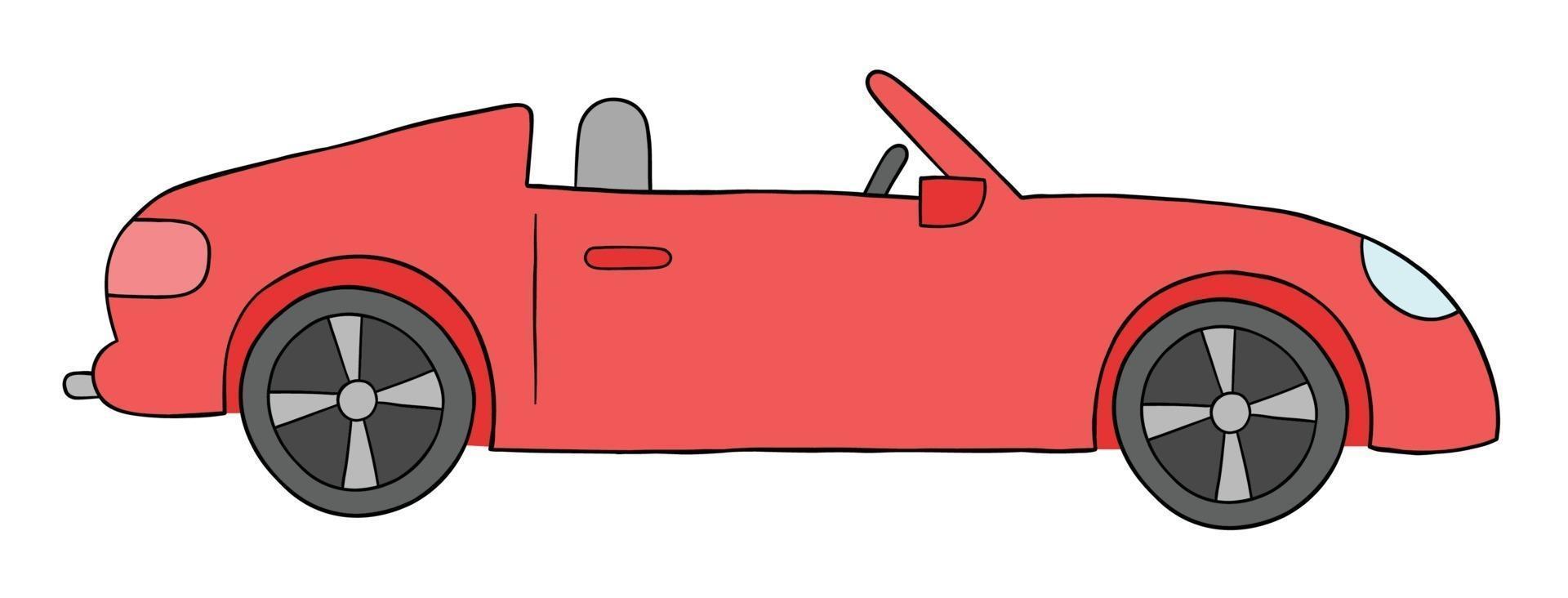 cartoon open luxe rode auto, vectorillustratie vector