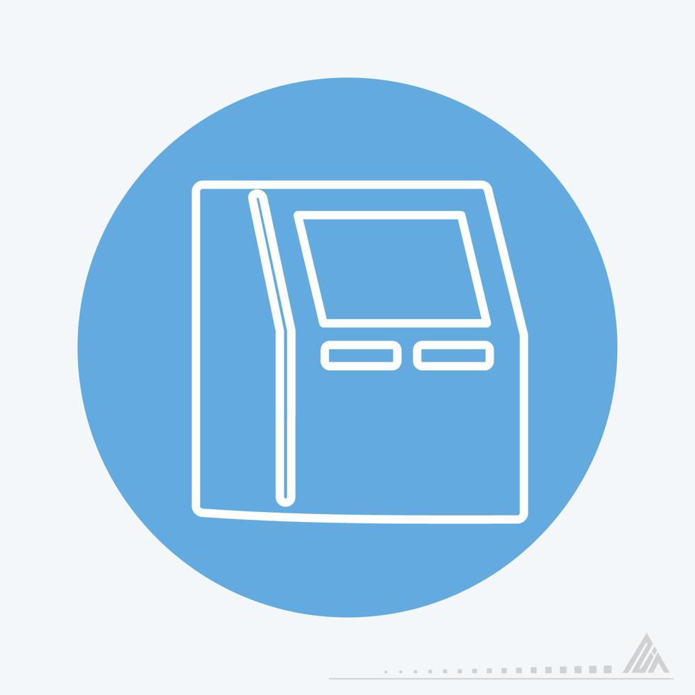 vectorafbeelding van geldautomaat - blauwe zwart-wit stijl vector