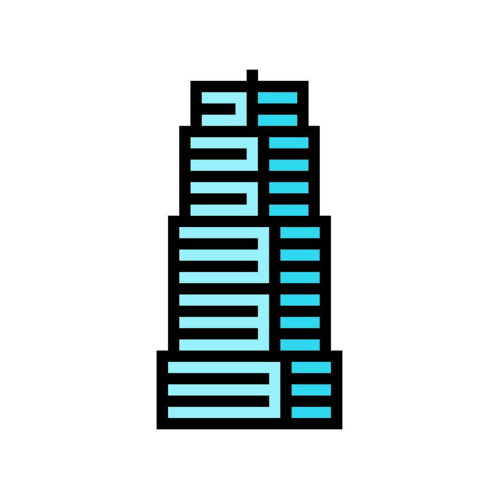 afdeling bank gebouw kleur icoon vector illustratie