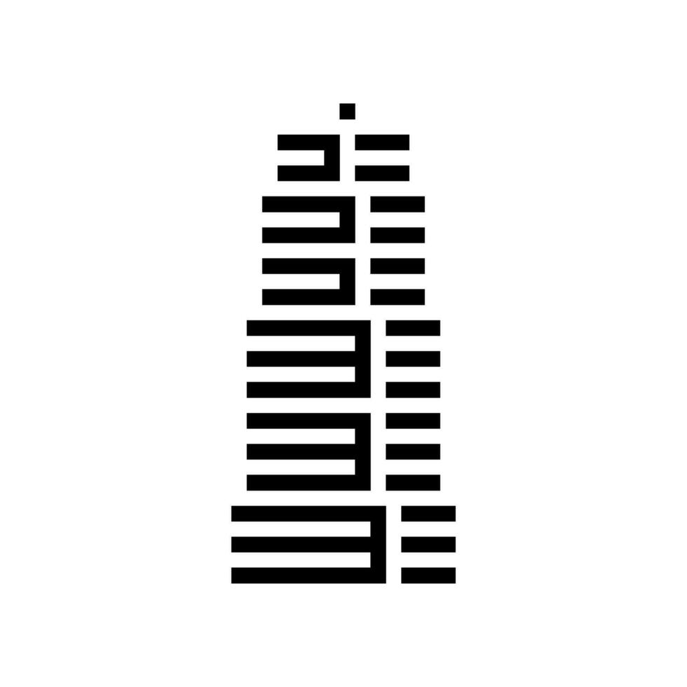 afdeling bank gebouw glyph icoon vector illustratie