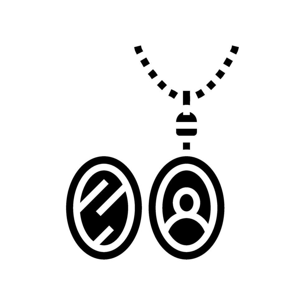 medaillon sieraden mode glyph icoon vector illustratie