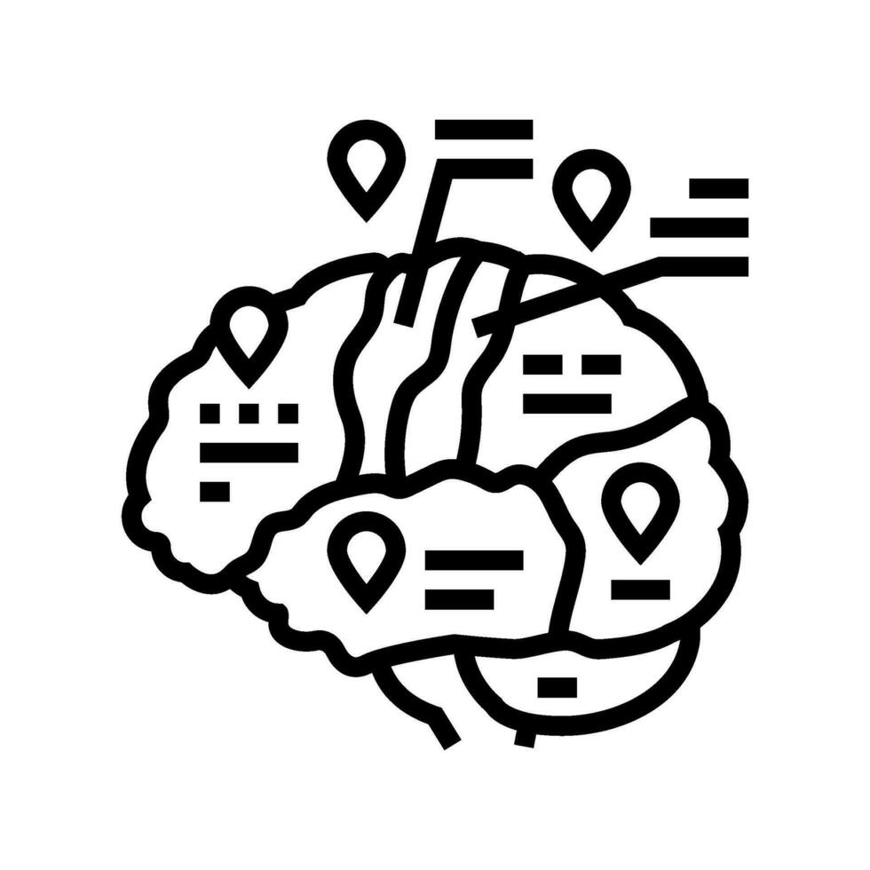 hersenen in kaart brengen neurowetenschappen neurologie lijn icoon vector illustratie