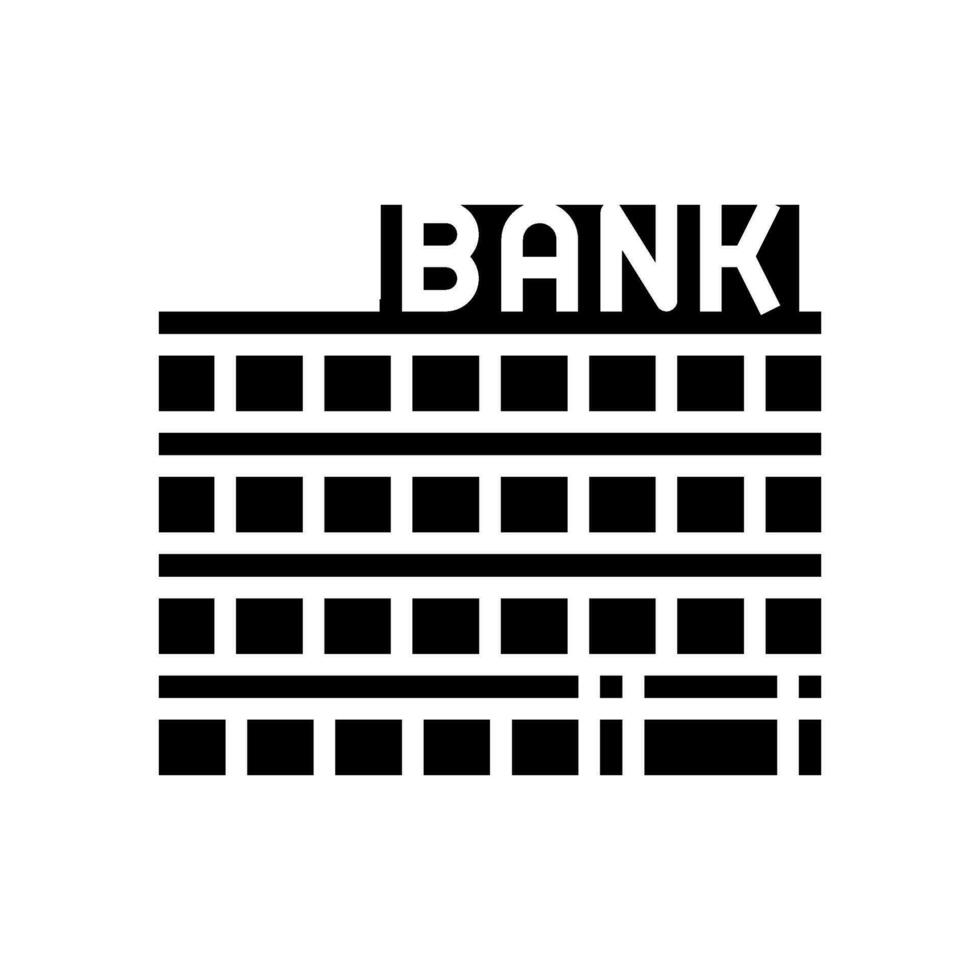 overdracht bank gebouw glyph icoon vector illustratie