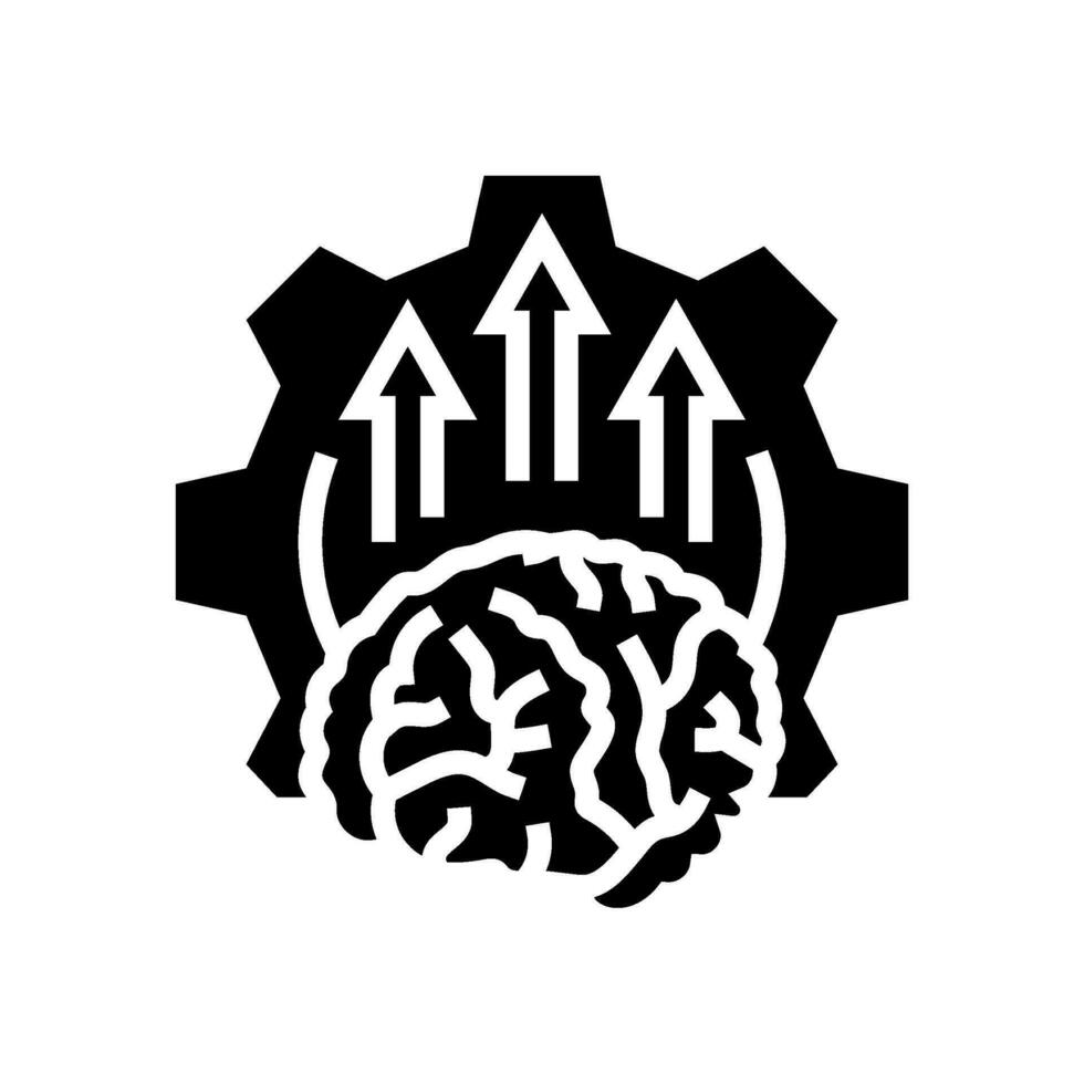 neuroplasticiteit neurowetenschappen neurologie glyph icoon vector illustratie