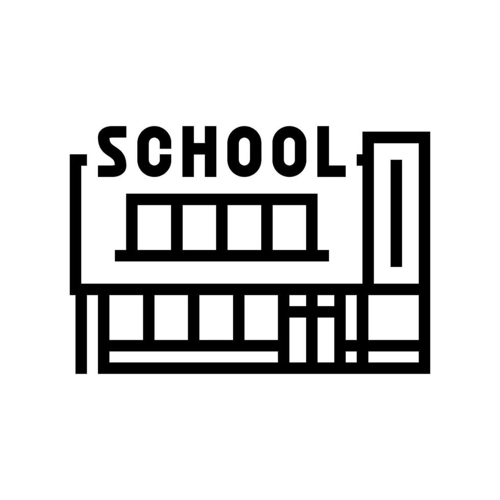 huis school- gebouw lijn icoon vector illustratie