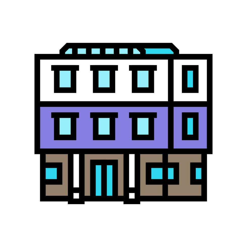 elementair school- gebouw kleur icoon vector illustratie