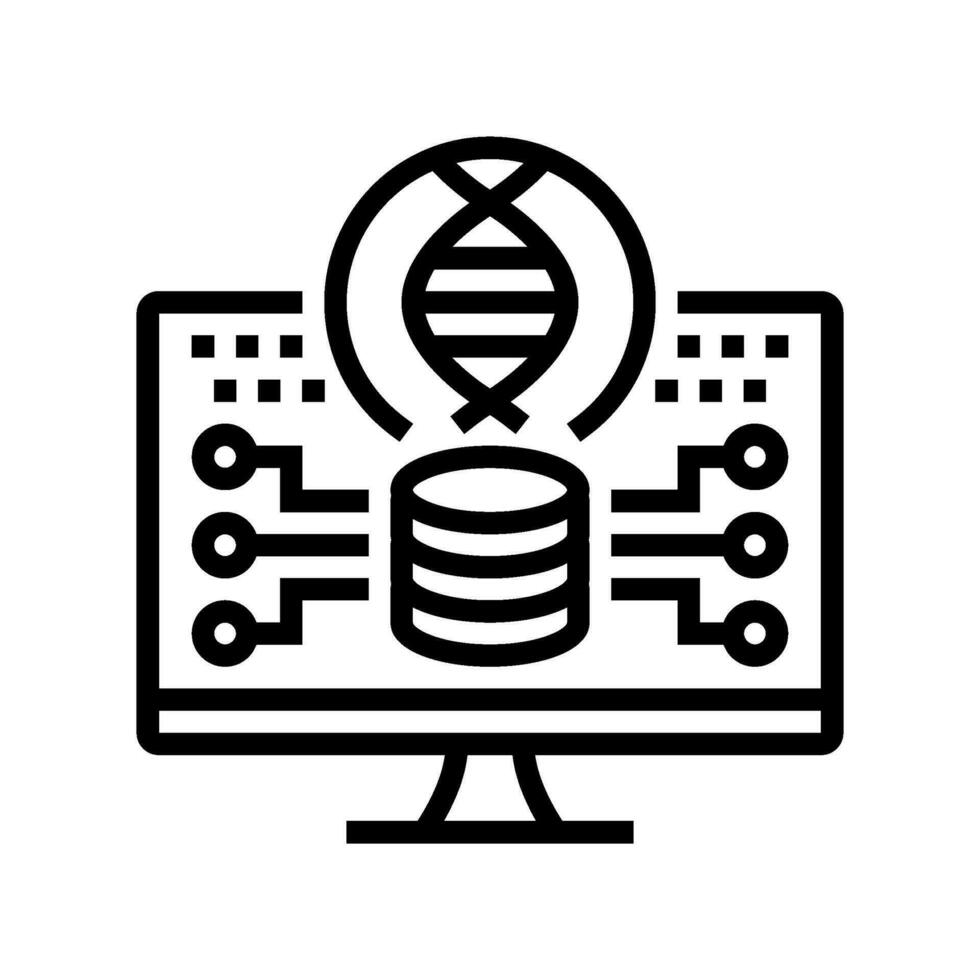 genomisch gegevens analyse cryptogenetica lijn icoon vector illustratie