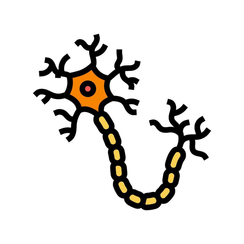 neuron structuur neurowetenschappen neurologie kleur icoon vector illustratie