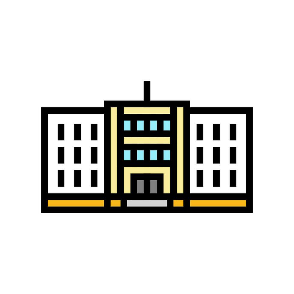 steen school- gebouw kleur icoon vector illustratie