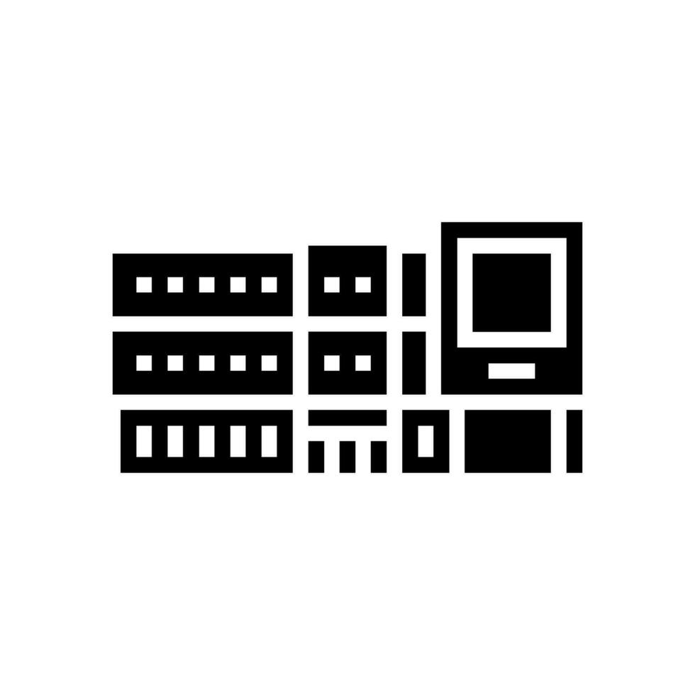 Ingang school- gebouw glyph icoon vector illustratie