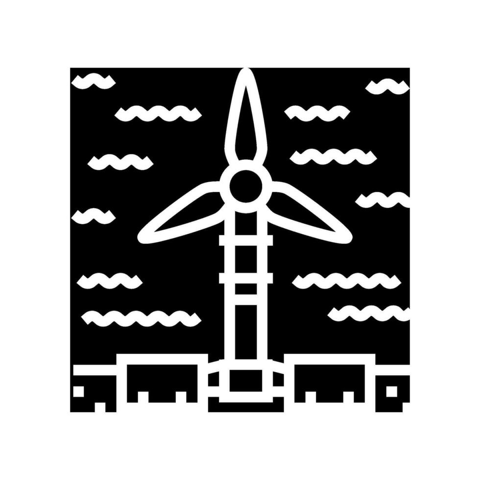 onderwater- turbine glyph icoon vector illustratie