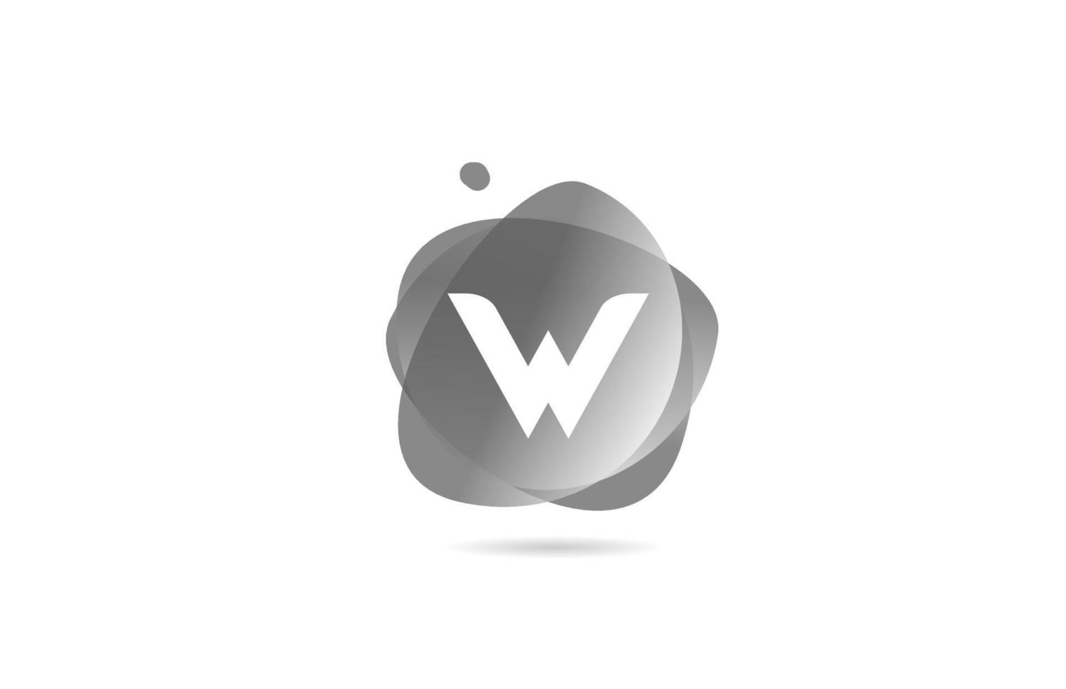 zwart wit w alfabet letter logo voor bedrijf en bedrijf met verloop ontwerp. pastelkleur voor huisstijl vector