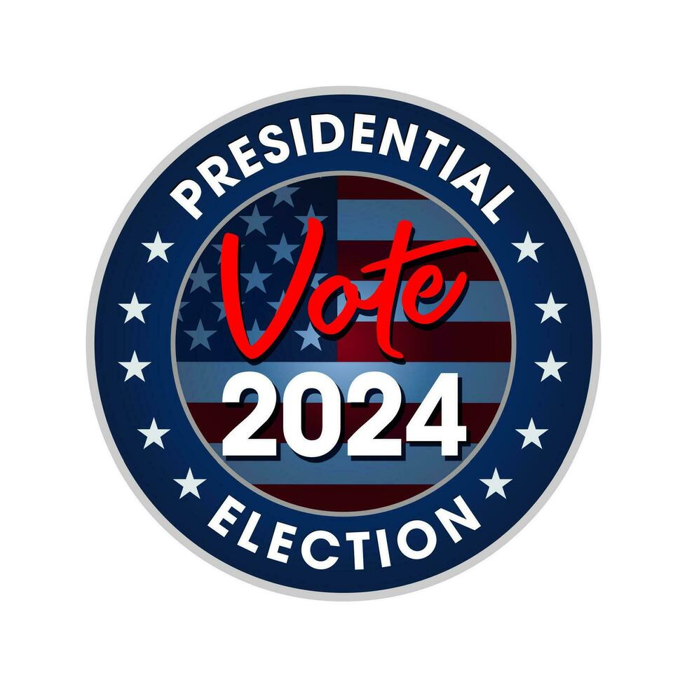 2024 presidentieel verkiezing icoon, stemmen logo of insigne vector