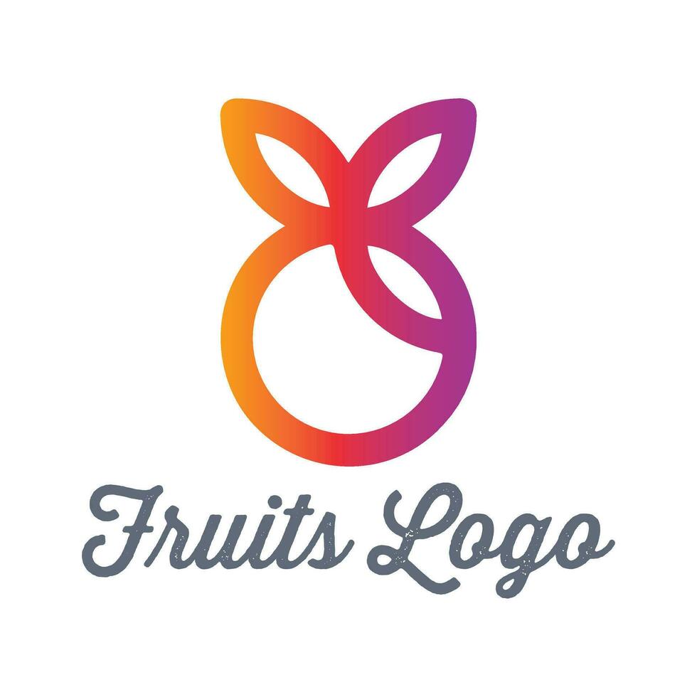 minimalistisch, gezond en kleurrijk fruit logo ontwerp vector gebruik makend van voor cosmetica, ecologie werkzaamheid, voedsel en sap bedrijf.