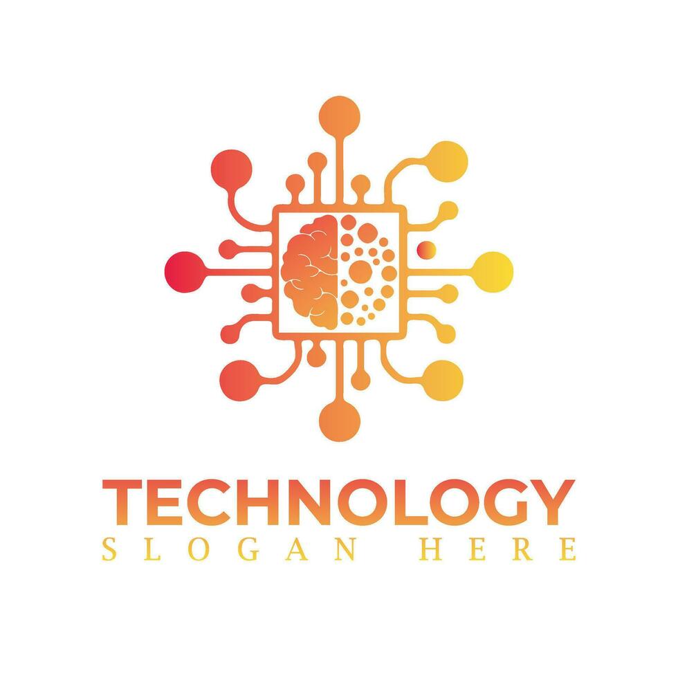 vector logo voor zakelijke identiteit, technologie, biotechnologie, internetten, systeem, kunstmatig intelligentie- en computer. technologie logo ontwerp vector sjabloon.