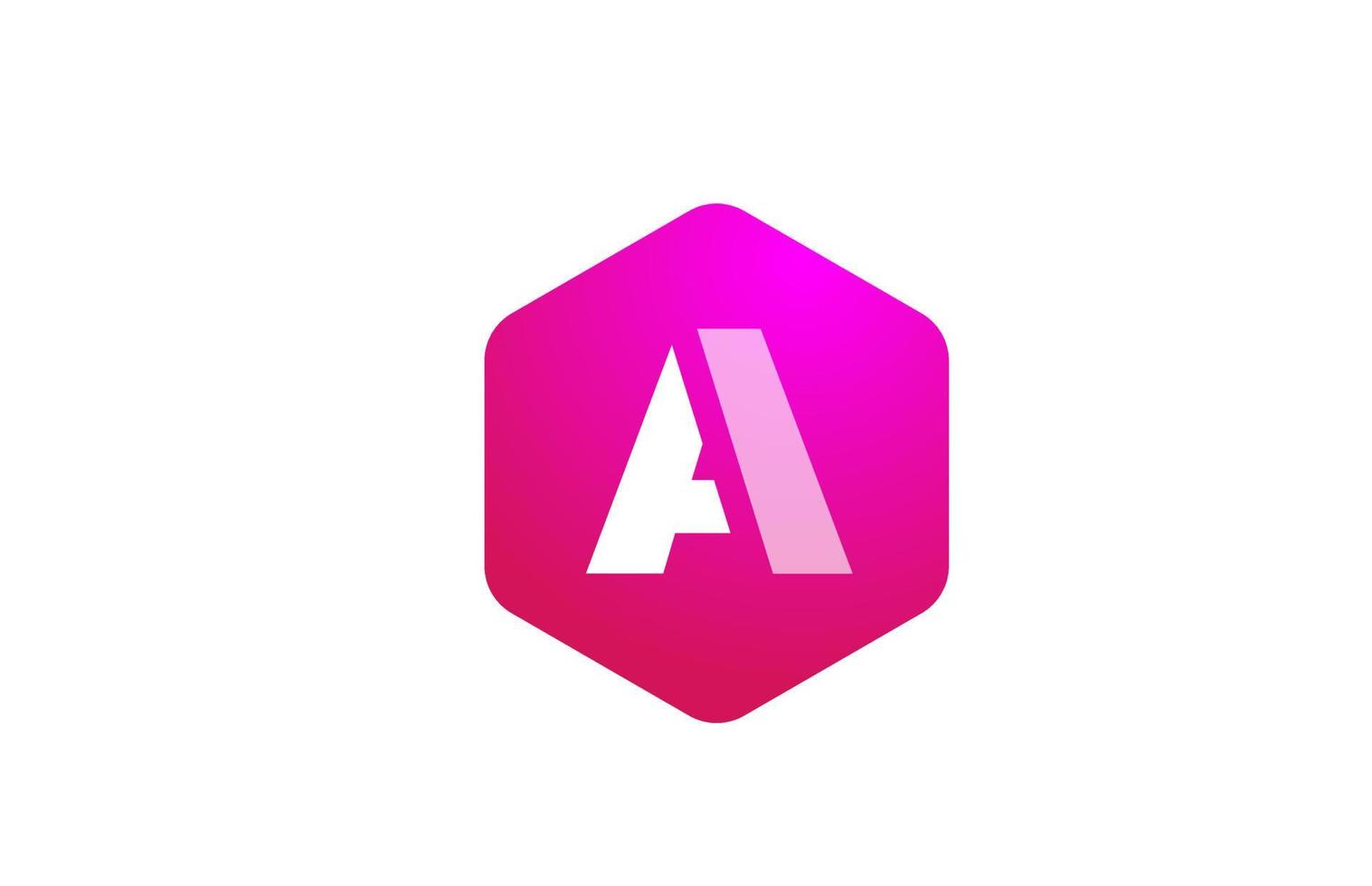 roze witte veelhoek een alfabet letterpictogram logo met modern design voor zaken en bedrijf vector