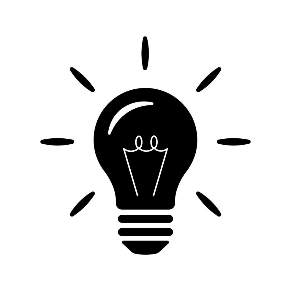 gloeilamp of idee en inspiratie eenvoudig pictogram vector