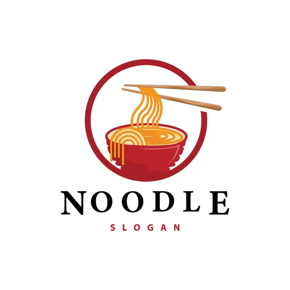 noodle logo vector traditioneel Japans voedsel ramen noedels restaurant merk silhouet ontwerp sjabloon