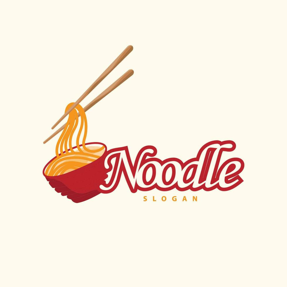 noodle logo vector traditioneel Japans voedsel ramen noedels restaurant merk silhouet ontwerp sjabloon