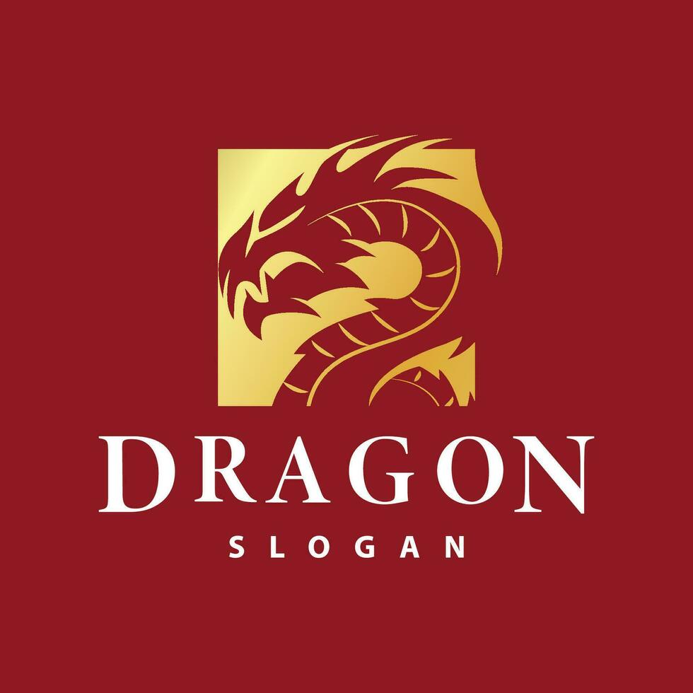 draak logo gemakkelijk ontwerp dier legende draak silhouet illustratie sjabloon vector