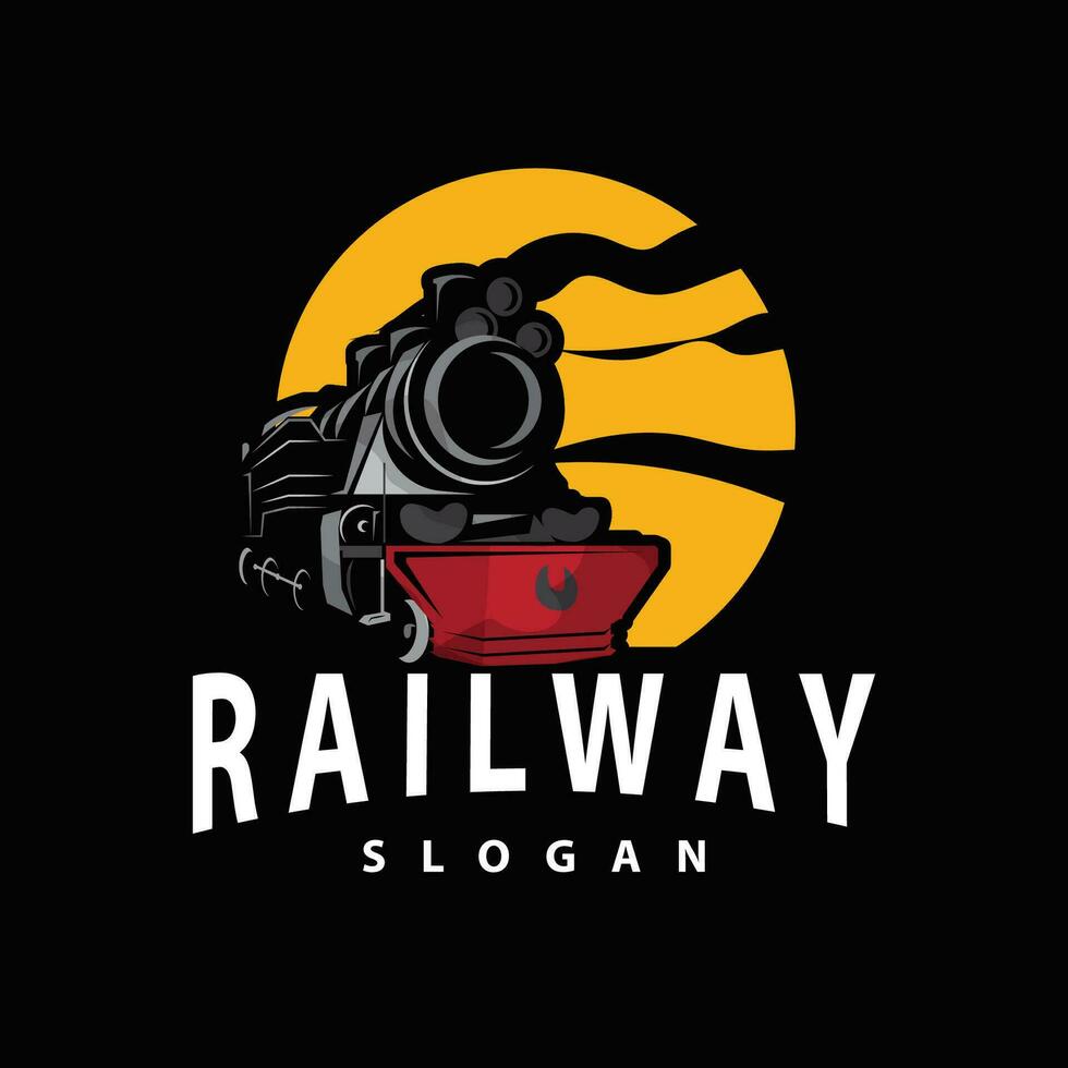 stoom- trein logo vector illustratie oud trein silhouet wijnoogst locomotief ontwerp sjabloon merk