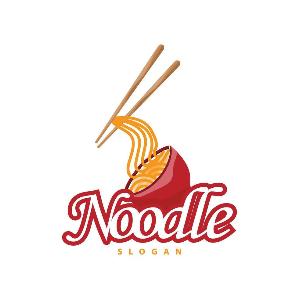 noodle logo vector traditioneel Japans voedsel ramen noedels restaurant merk silhouet ontwerp sjabloon