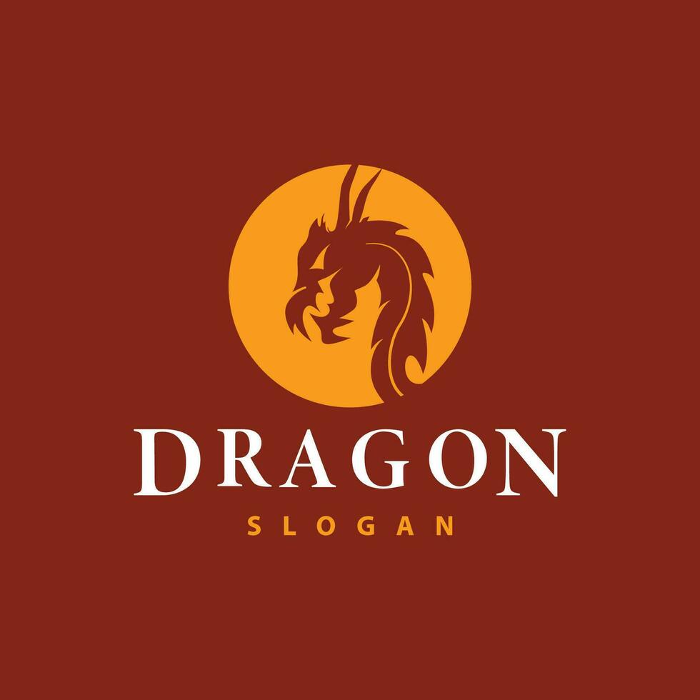 draak logo gemakkelijk ontwerp dier legende draak silhouet illustratie sjabloon vector