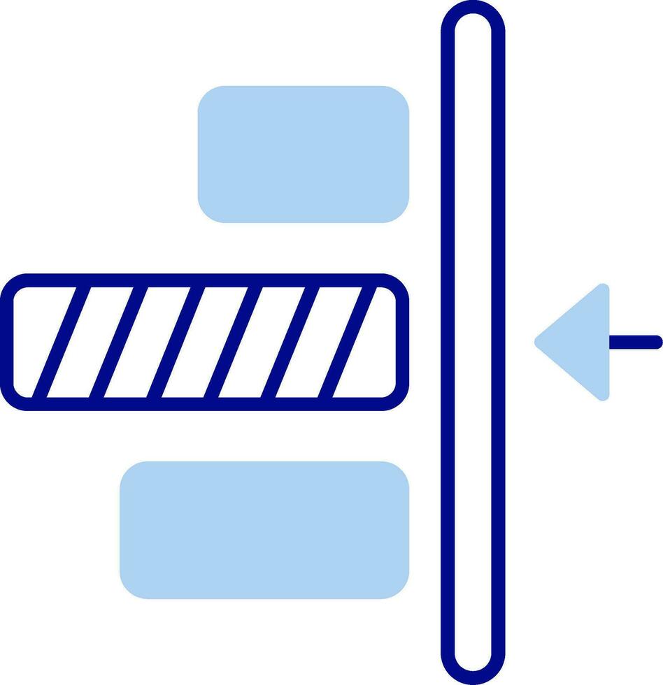 Rechtsaf uitlijning lijn gevulde icoon vector