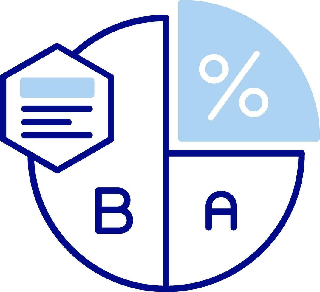 cirkeldiagram lijn gevuld pictogram vector