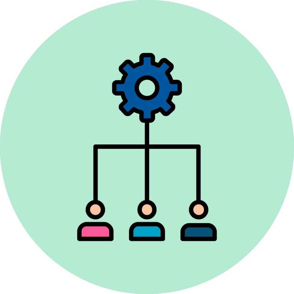 team management vector pictogram