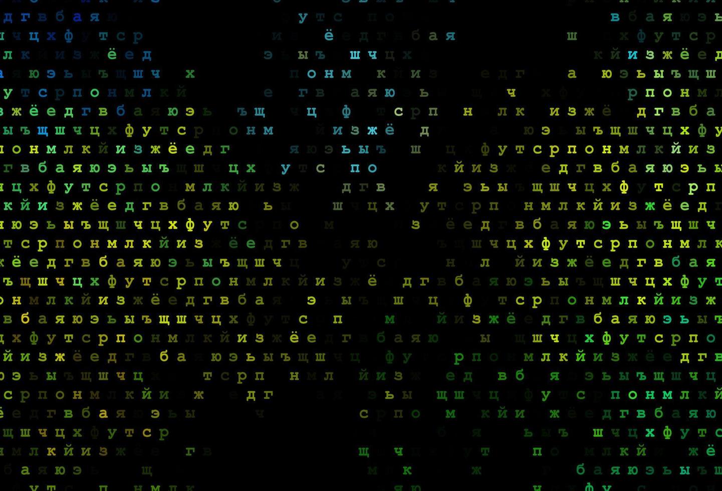 donkerblauw, geel vectorpatroon met abc-symbolen. vector