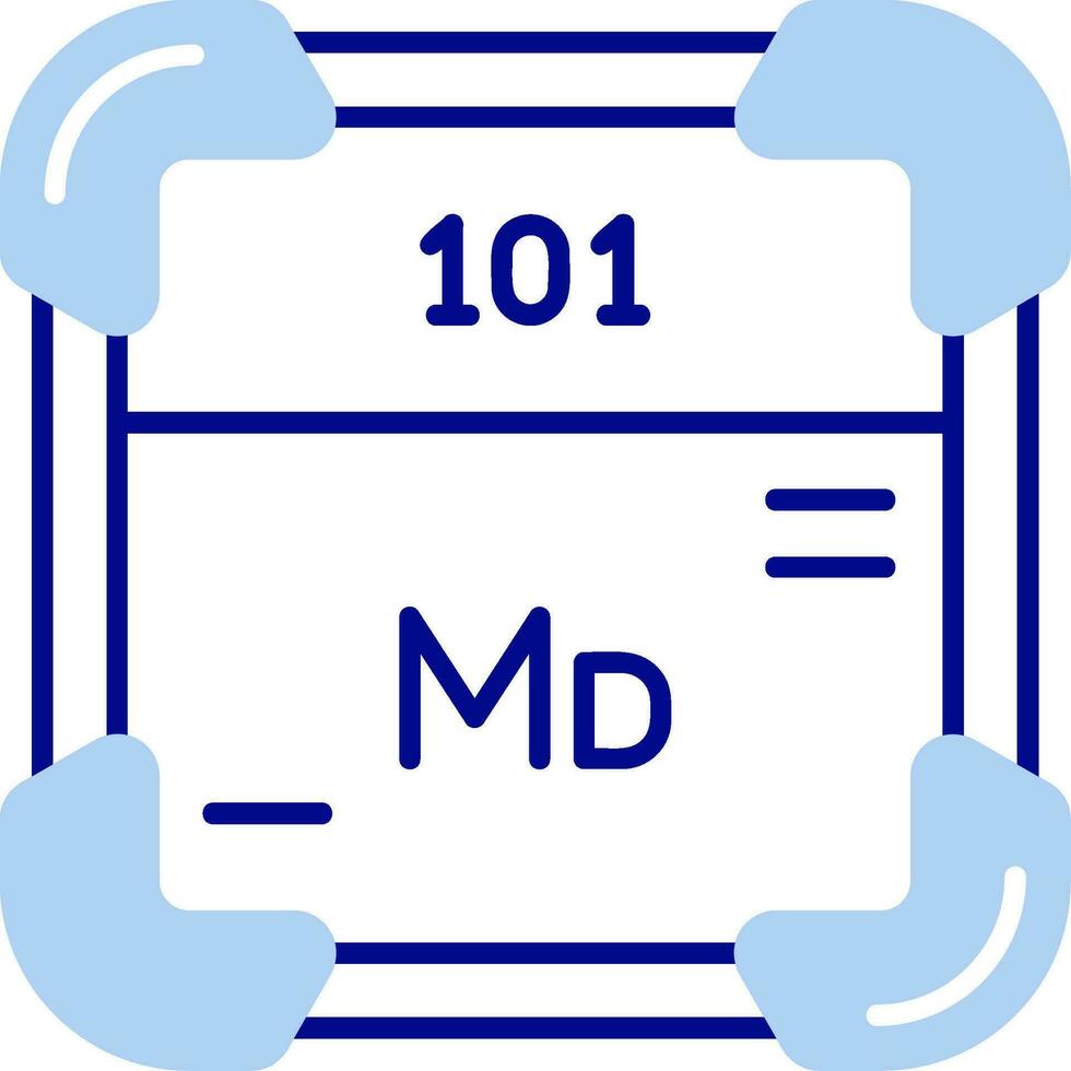 mendelevium lijn gevulde icoon vector