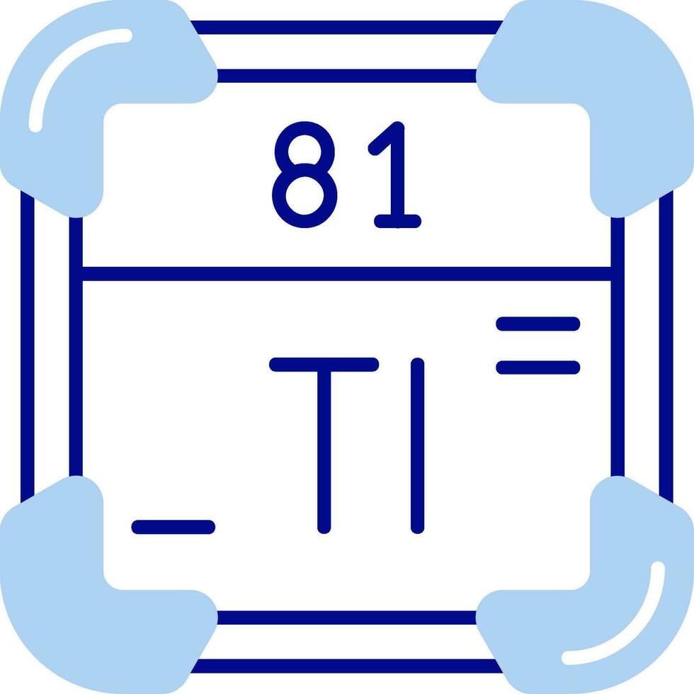 thallium lijn gevulde icoon vector