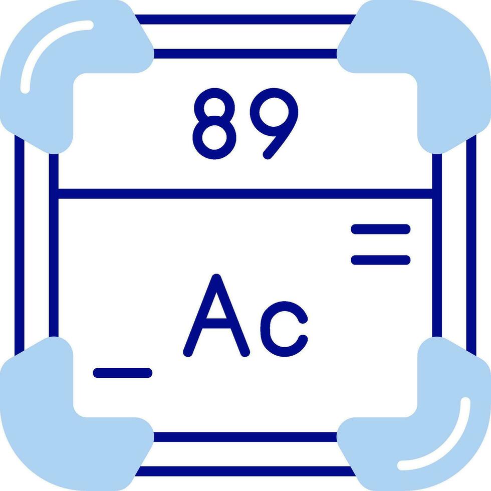 actinium lijn gevulde icoon vector