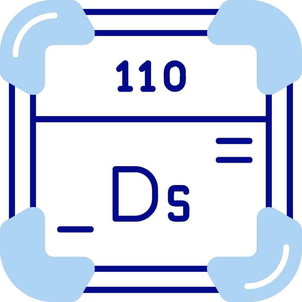 darmstadtium lijn gevulde icoon vector