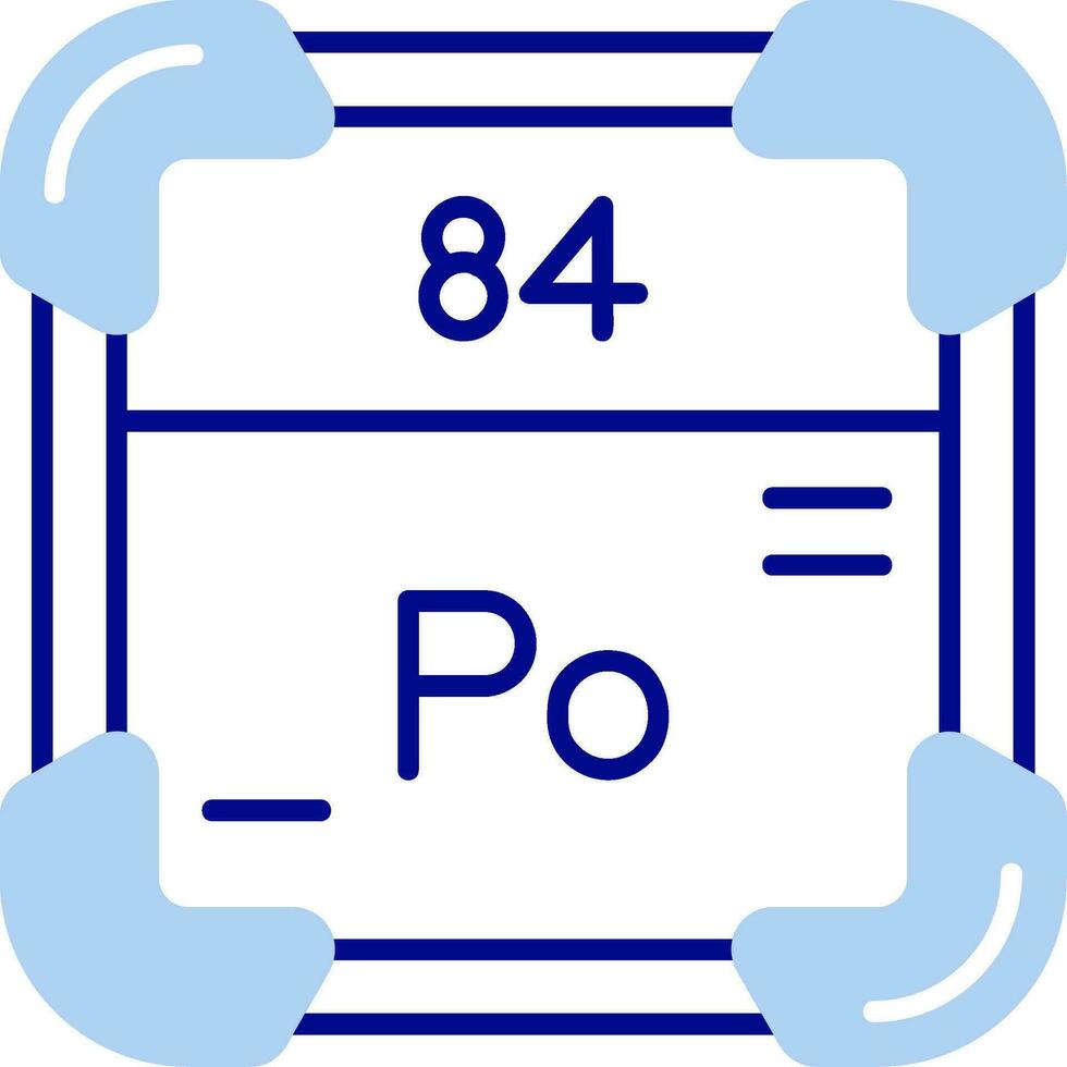 polonium lijn gevulde icoon vector