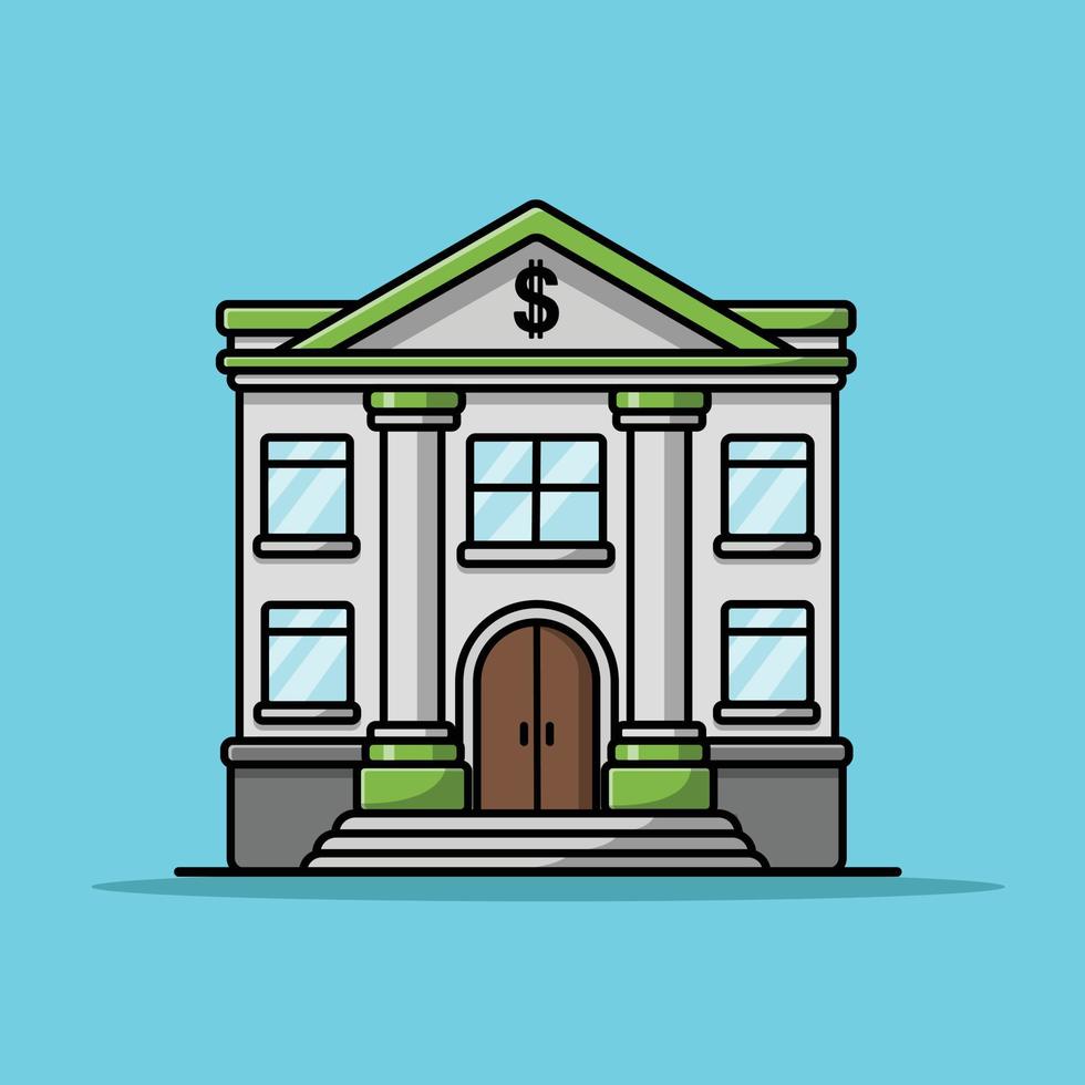 illustratie bankgebouw vector