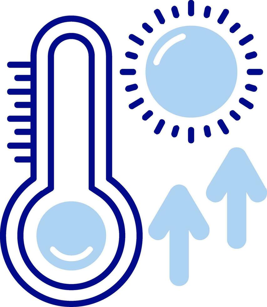 thermometer lijn gevulde icoon vector