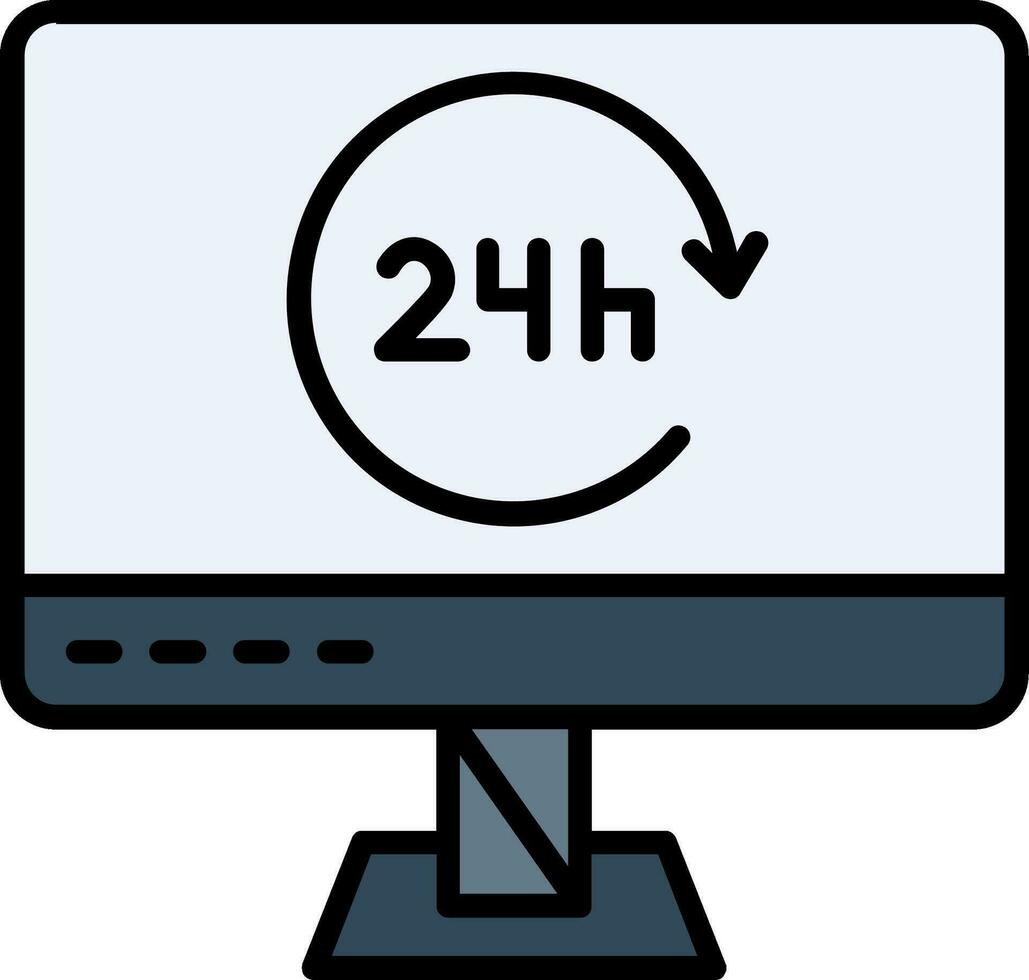 24 uur vectorpictogram vector