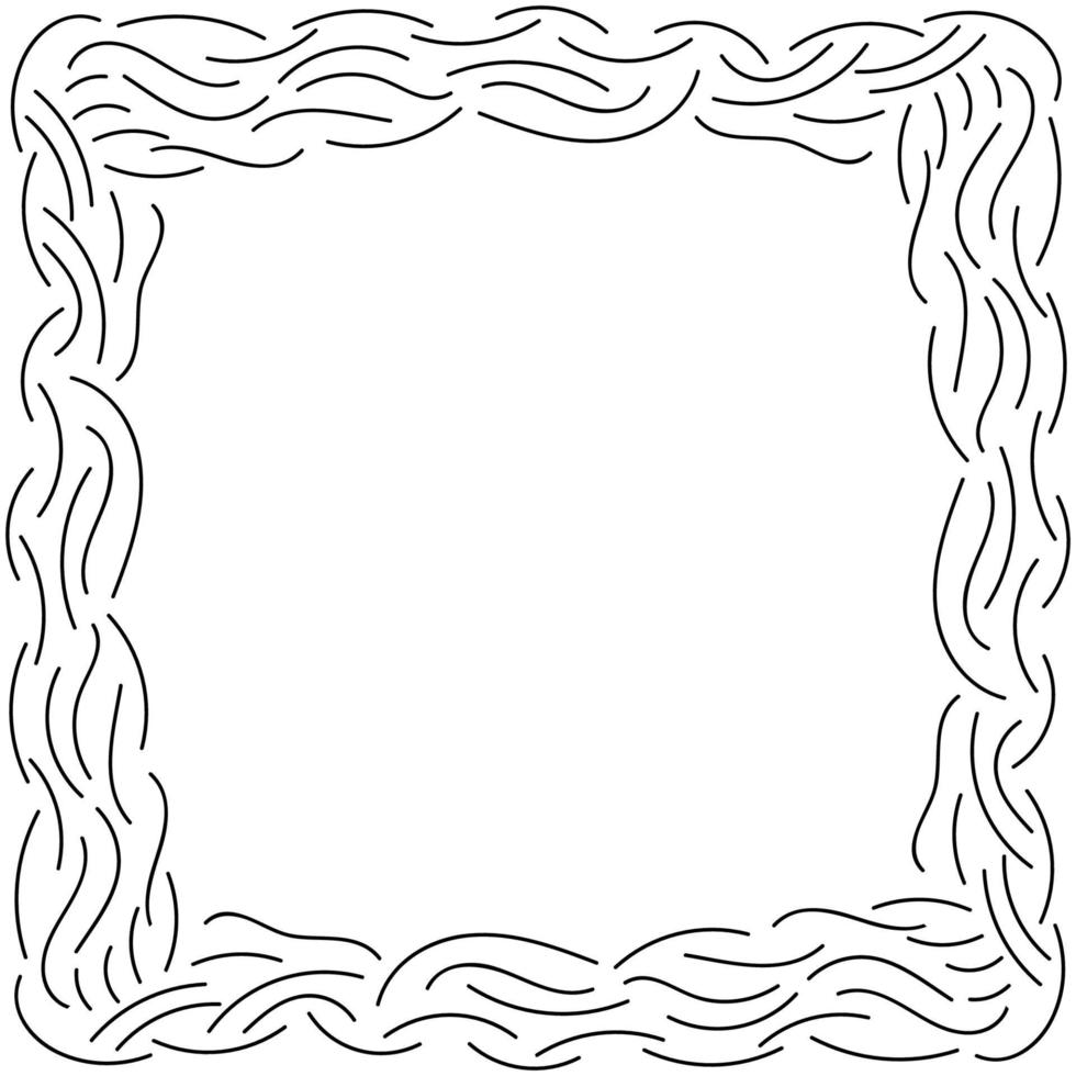 abstracte doodle krullend dunne lijn frame geïsoleerd op een witte achtergrond. vector