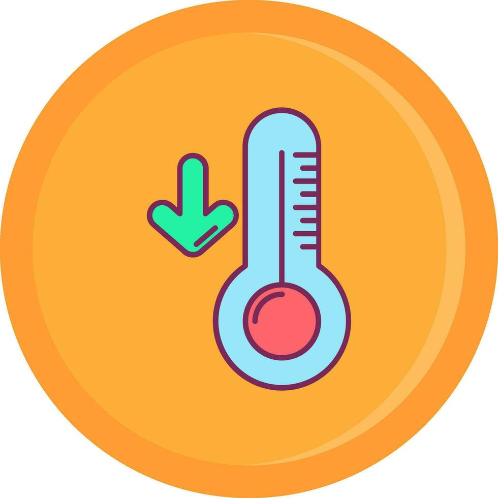 laag temperatuur lijn gevulde icoon vector