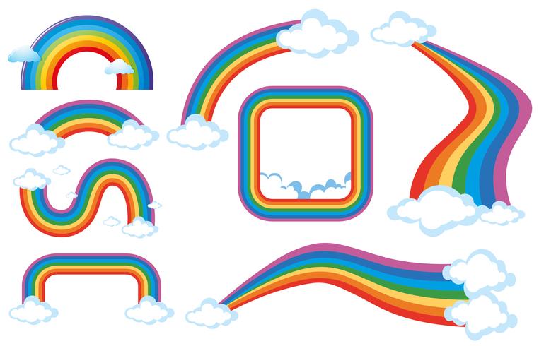 Verschillende vormen van regenboog vector