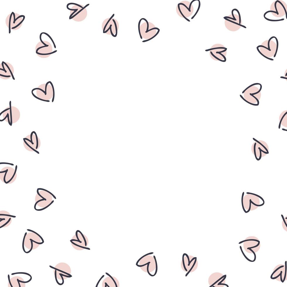 hand getrokken doodle harten ronde patroon. vector