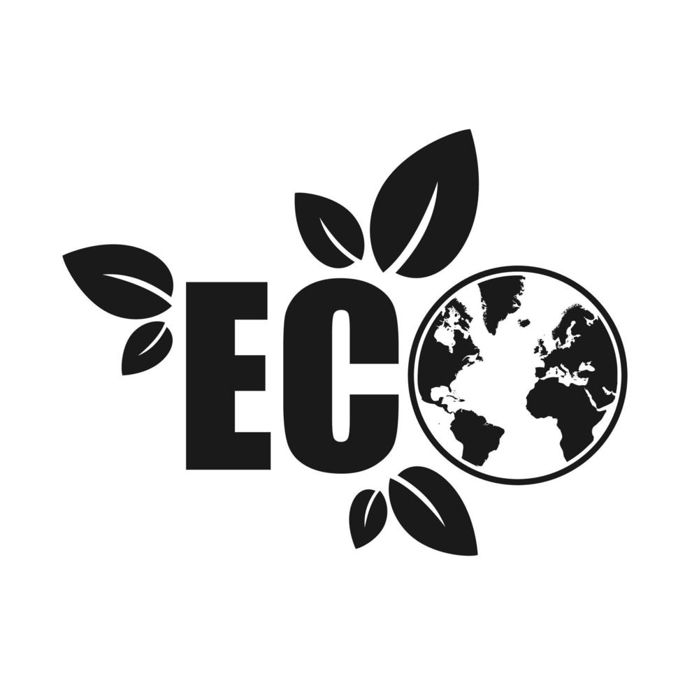 milieuvriendelijk icoon met bladeren en globe vector