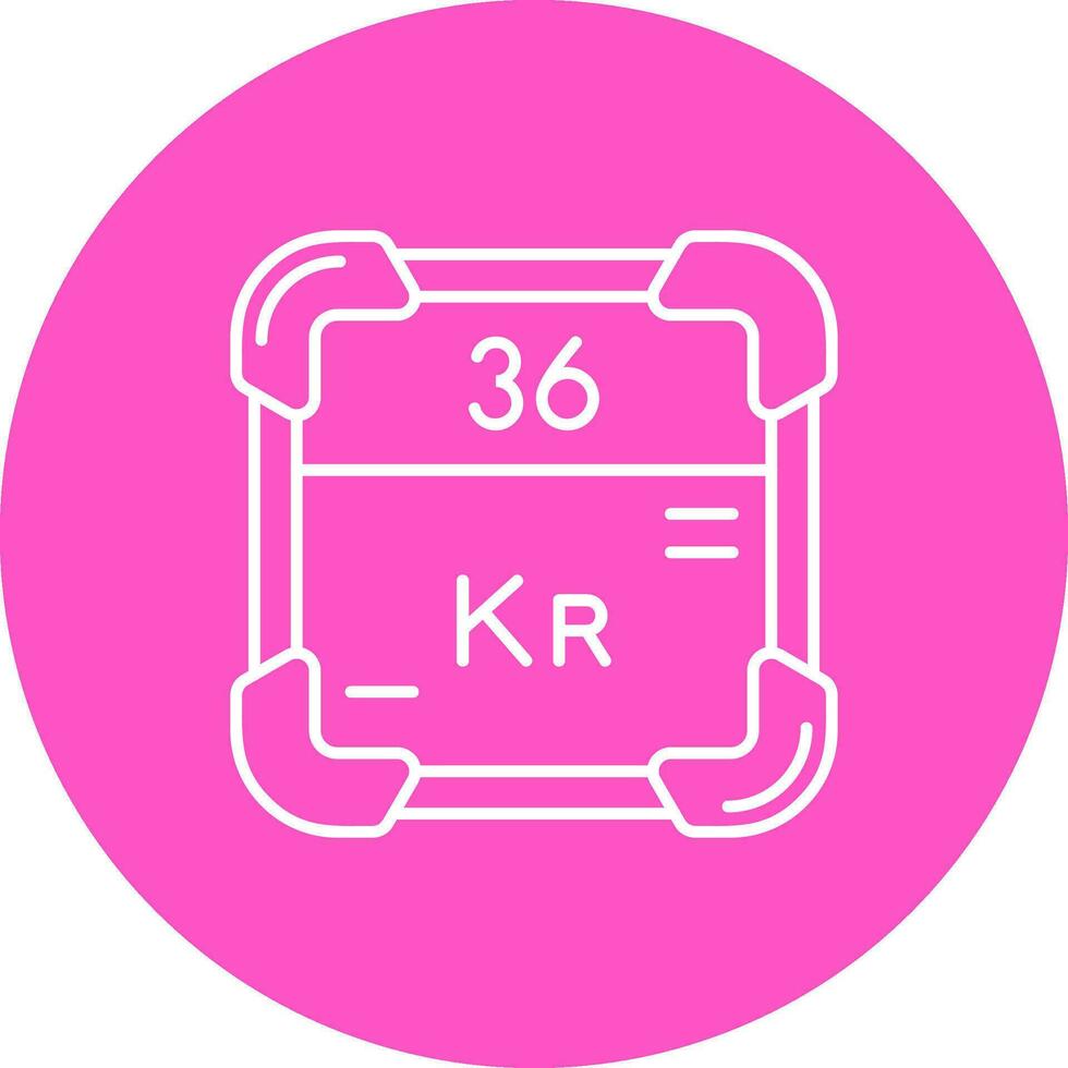 krypton lijn kleur cirkel icoon vector